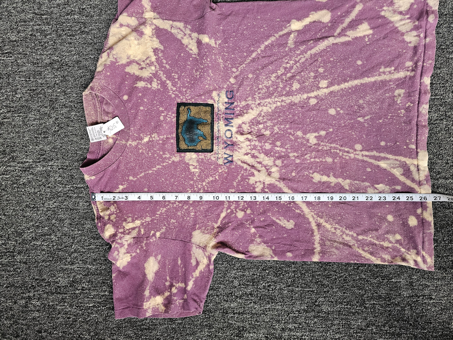 Wyoming Embroidered Tie Dye Nature Tee (L)