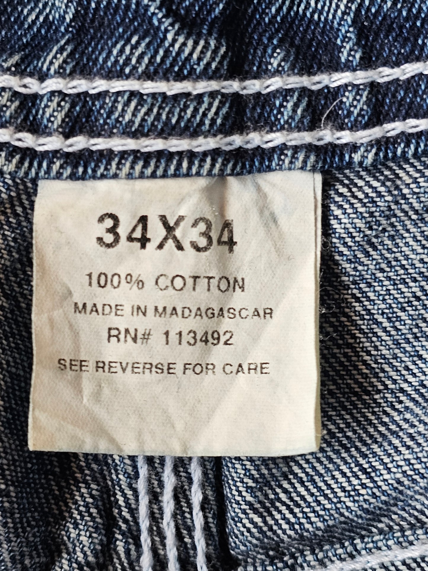 Full Blue Y2K Denim Blue Jeans (34 x 34)