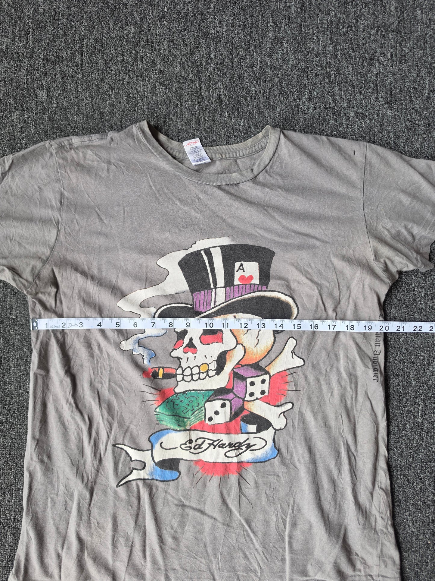 Ed Hardy Y2K Cigar Smoking Skul (L)