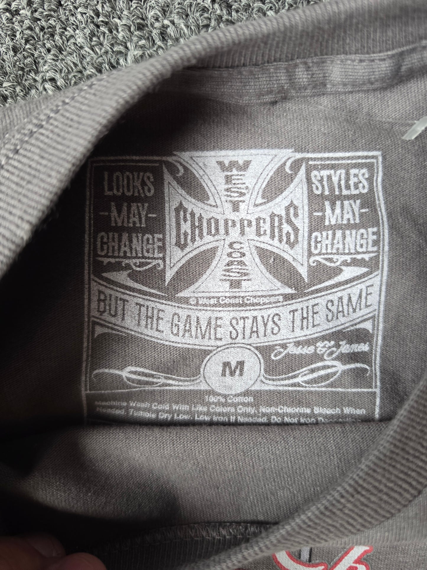 West Coast Choppers Skull & Handlebars Grey Tee (M)