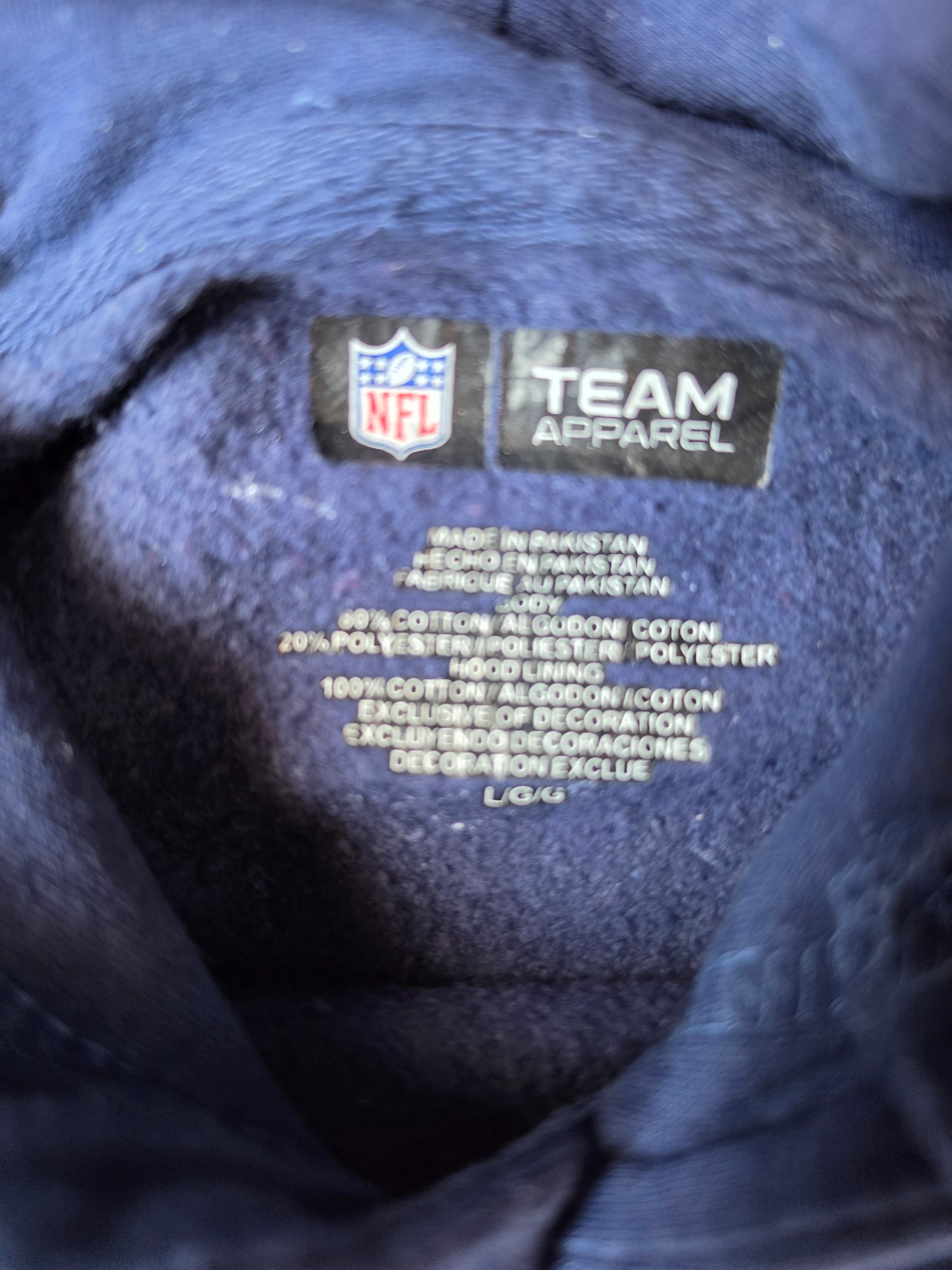 New England Patriots Embroidered NFL Hoody (L)