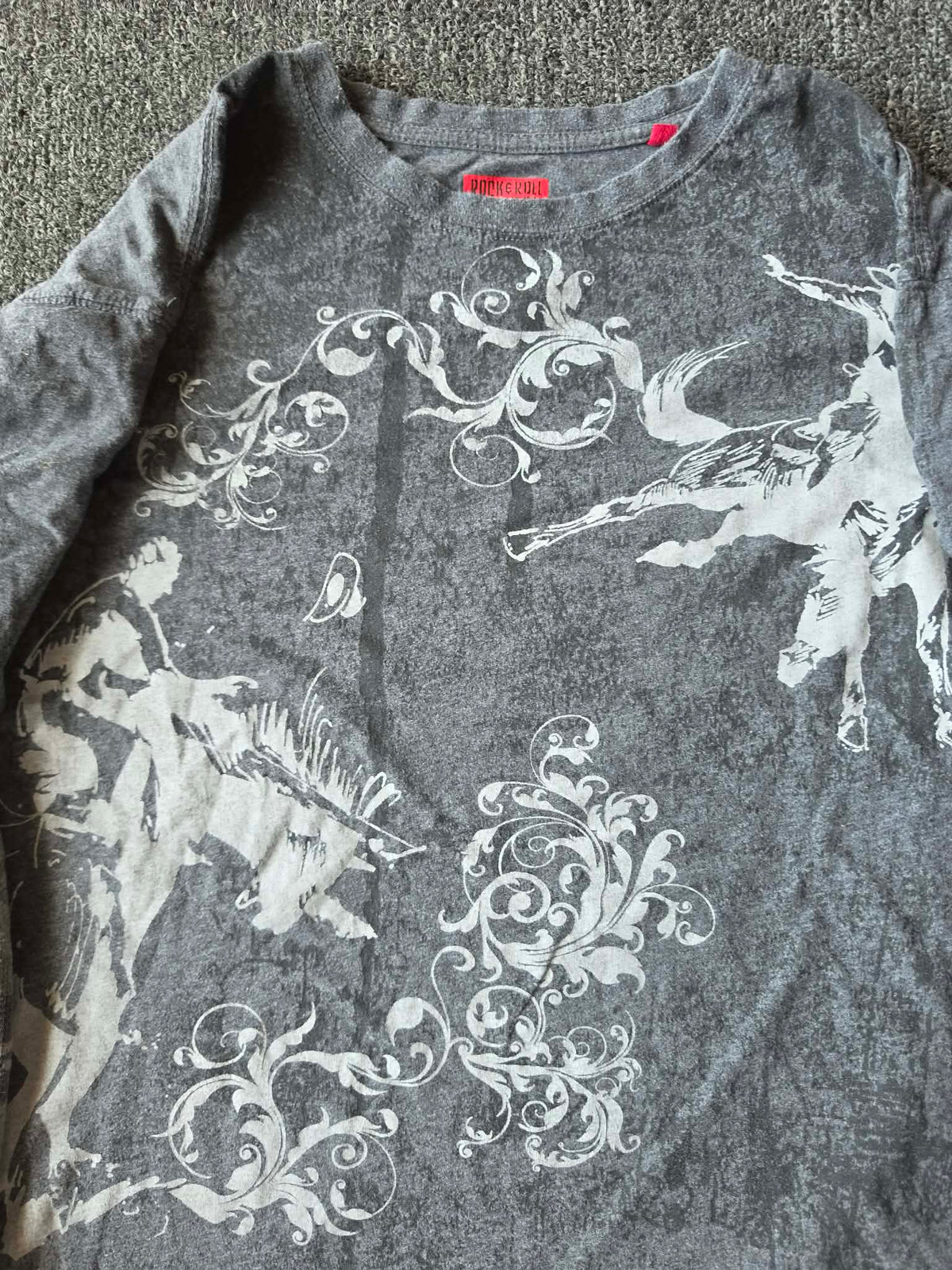 Y2K Cowboy Camo Thermal Long Sleeve Shirt (XL)