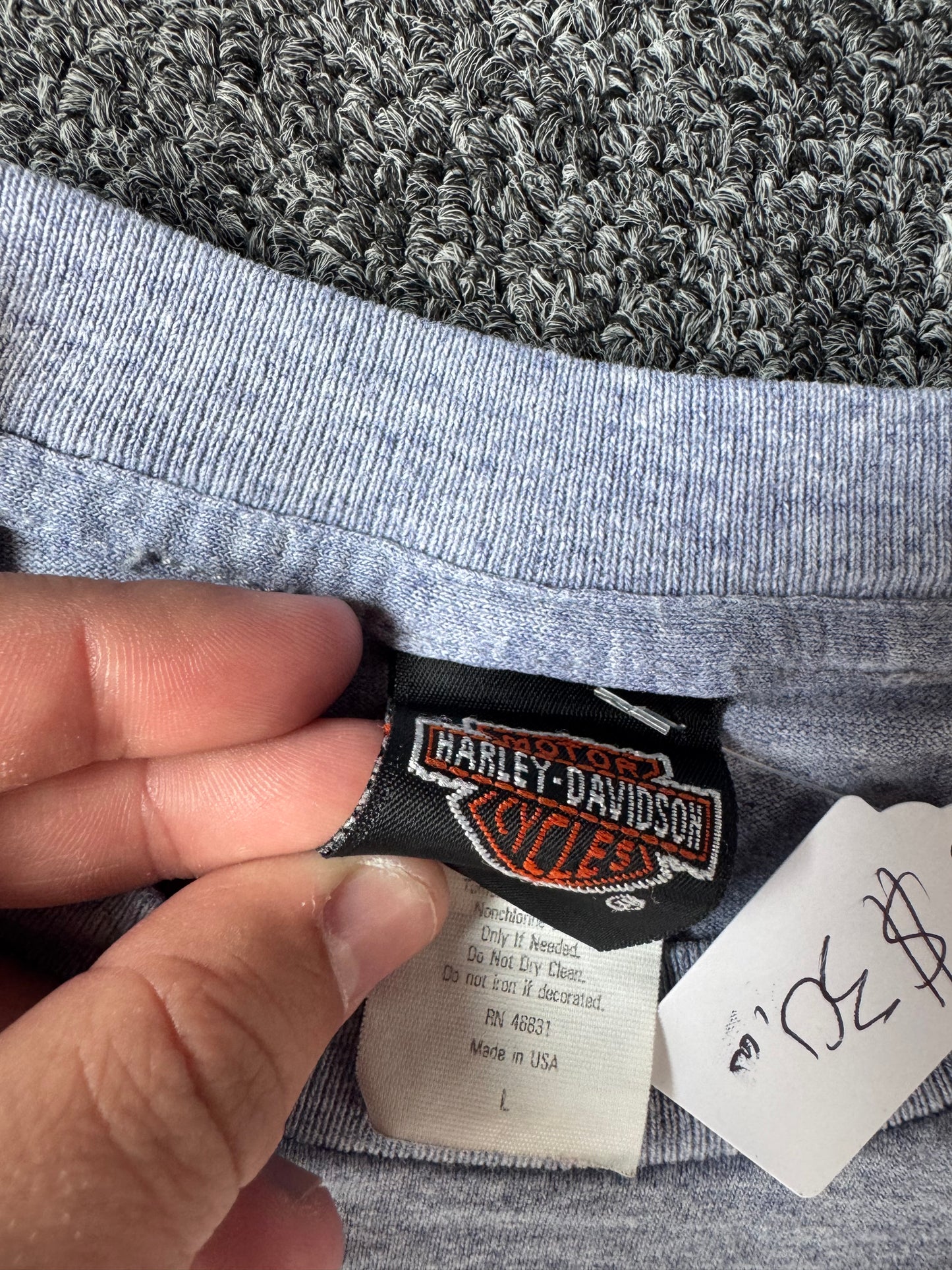 Grey 90s Harley Davidson Lincoln NE Shirt (L)