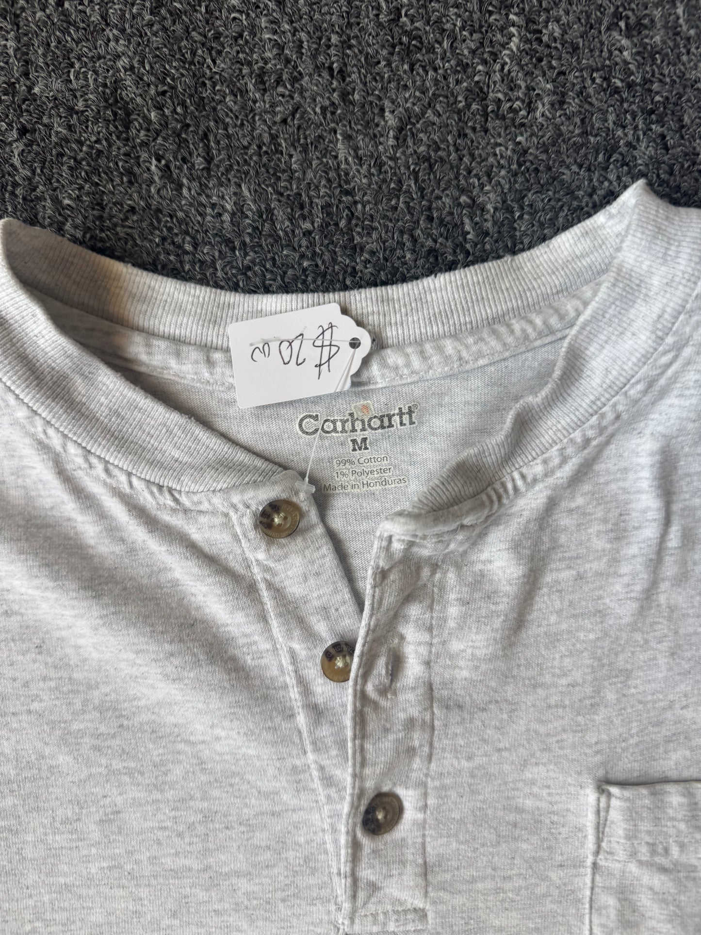 Grey Carhartt Qtr Button Up (M)