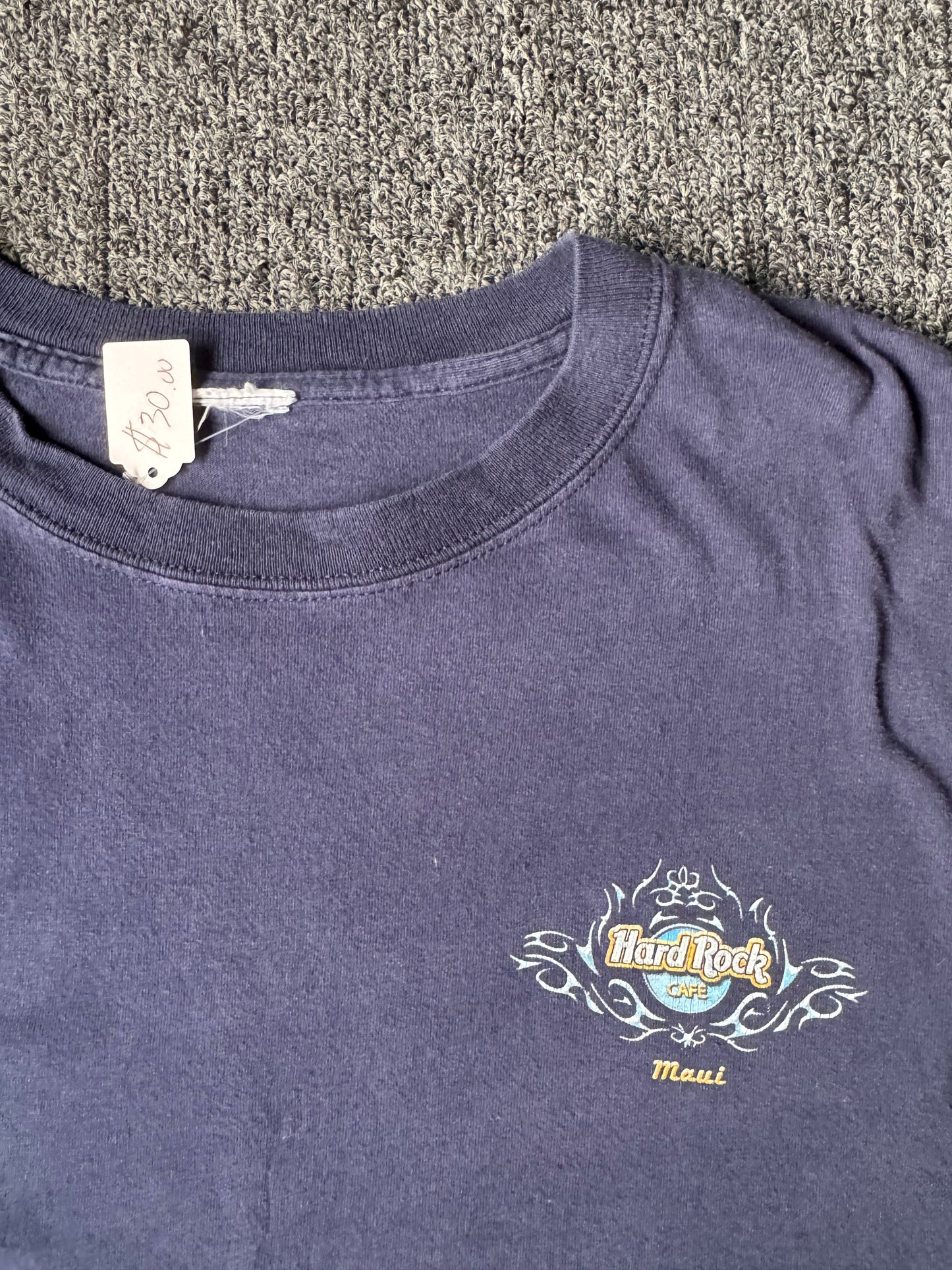 Y2K Navy Hard Rock Cafe Tribal Shirt (2XL)