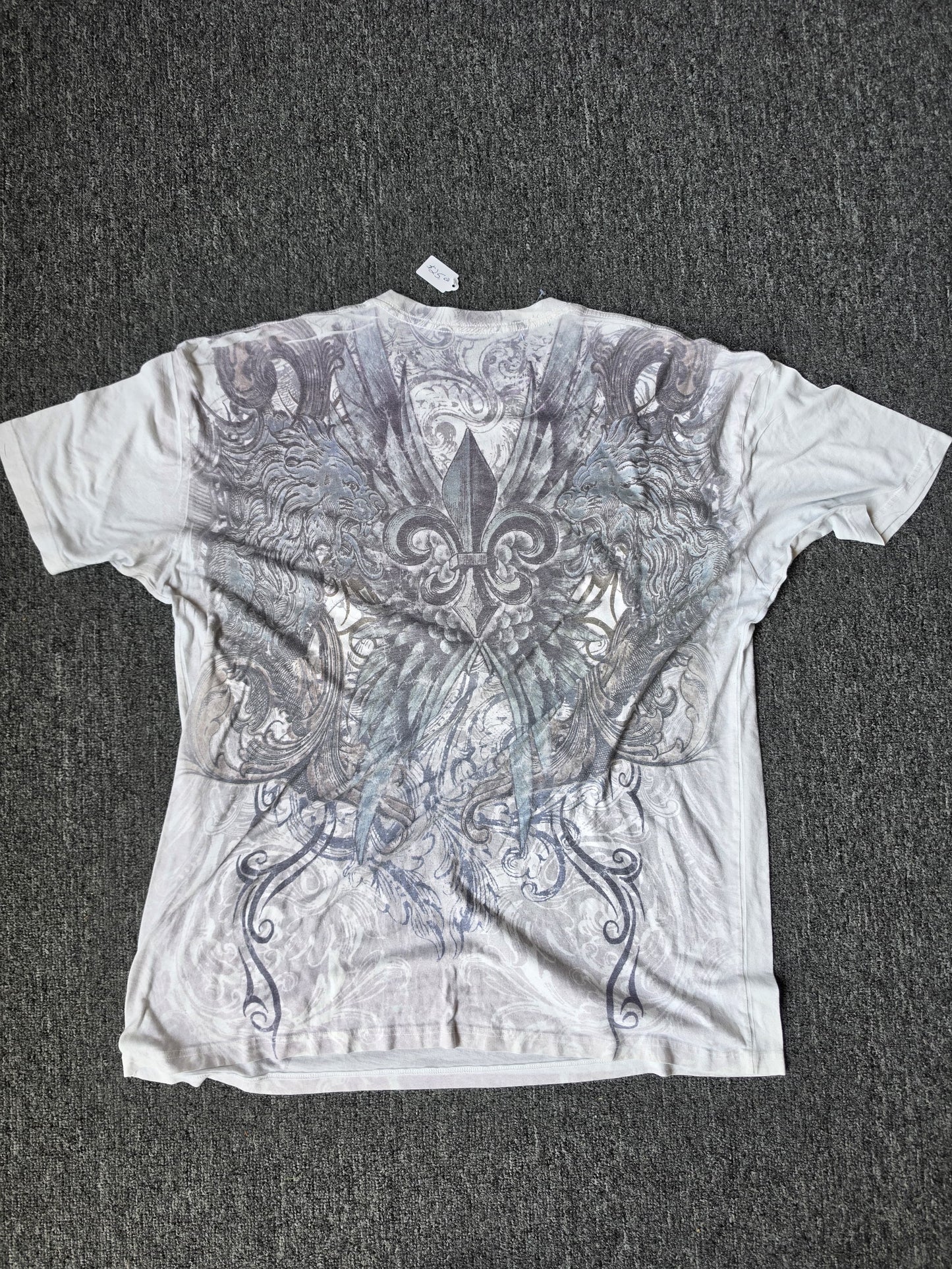 White Blue Y2K French Cross Shirt (XL)