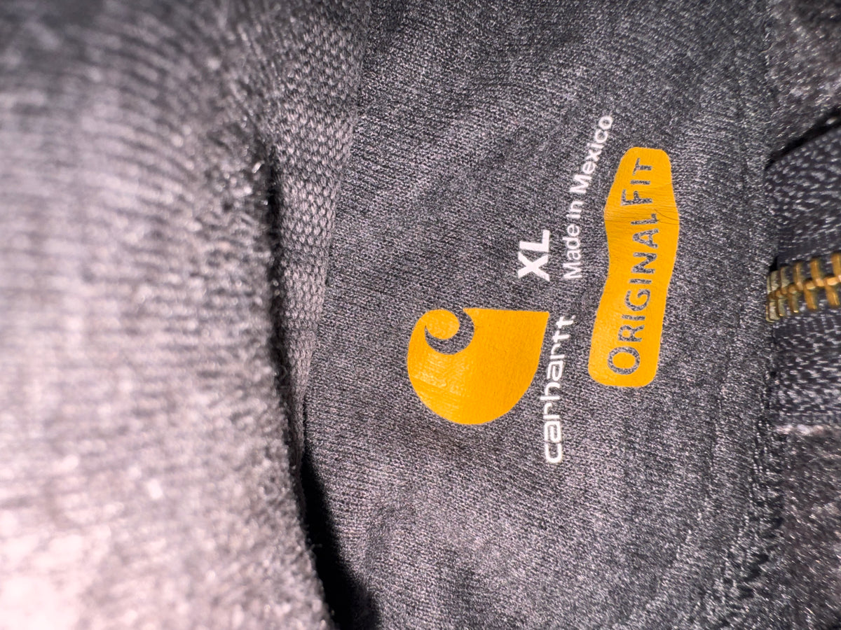 Grey Faded Carhartt Zip Up Jacket (XL)