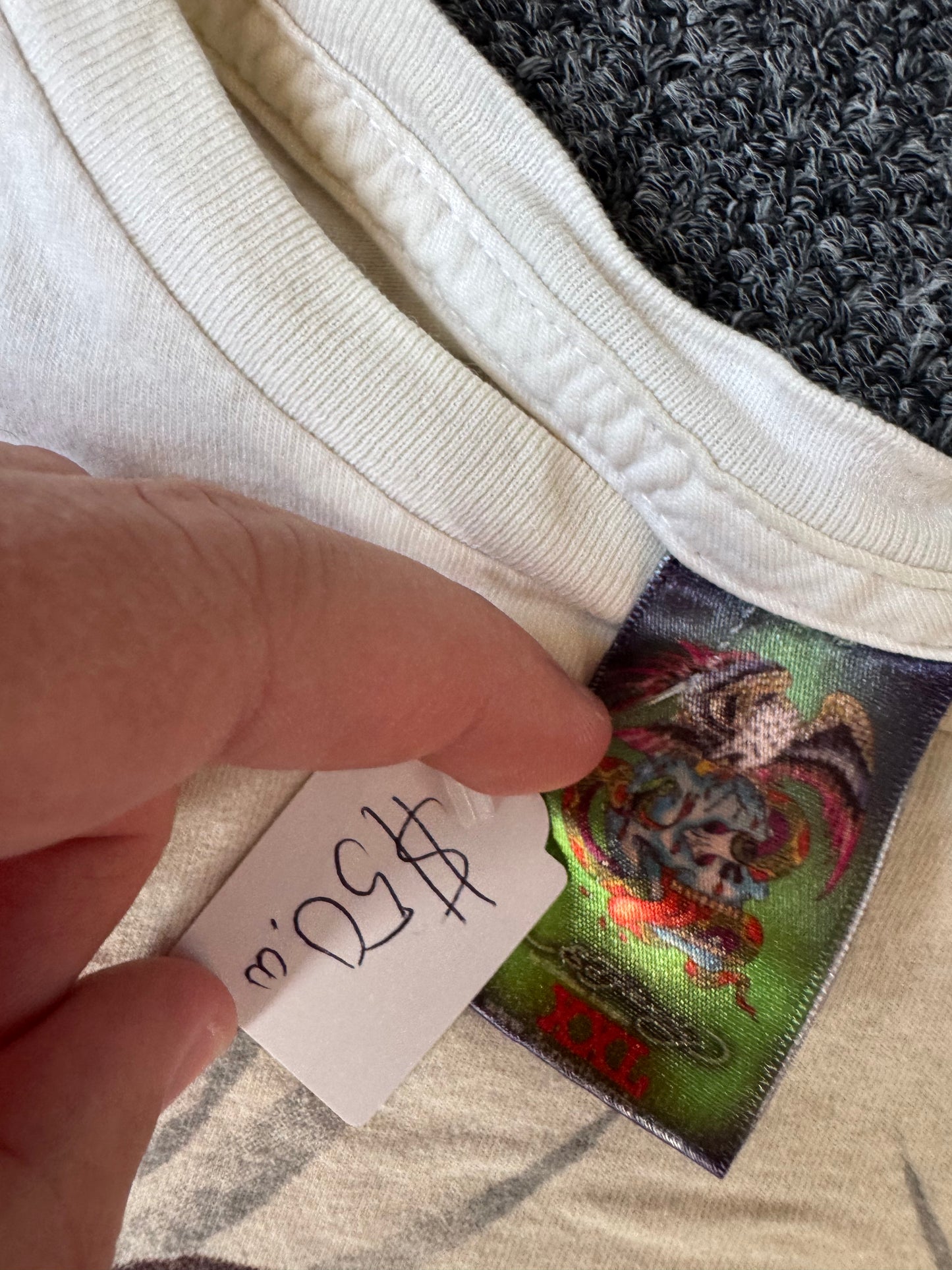 White Y2K Ed Hardy Short Sleeve Shirt (XXL)