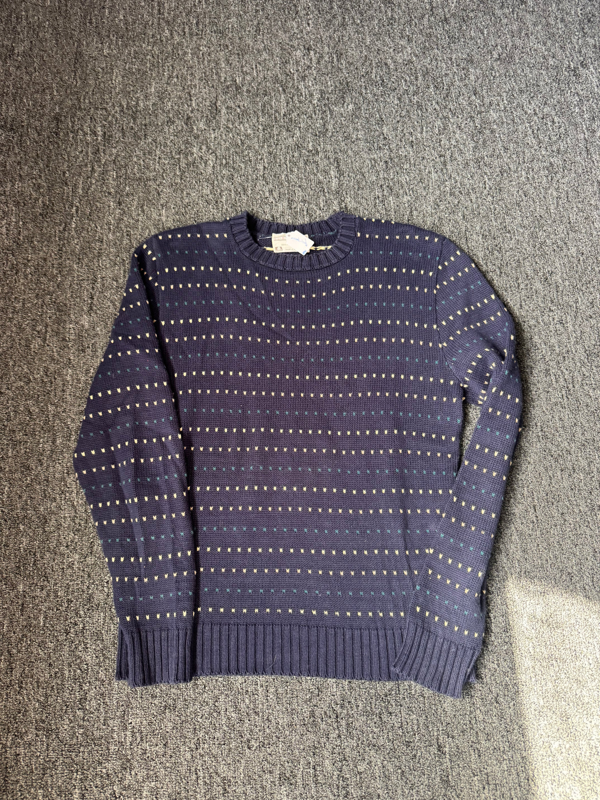 Navy Blue Striped Sweater (M)