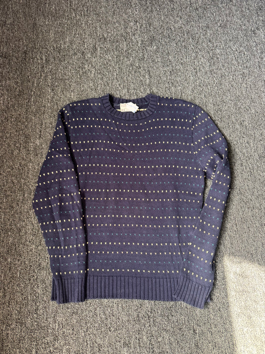 Navy Blue Striped Sweater (M)