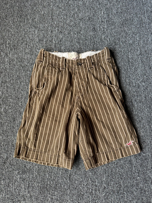 Brown Striped Hollister Y2K Shorts (28)