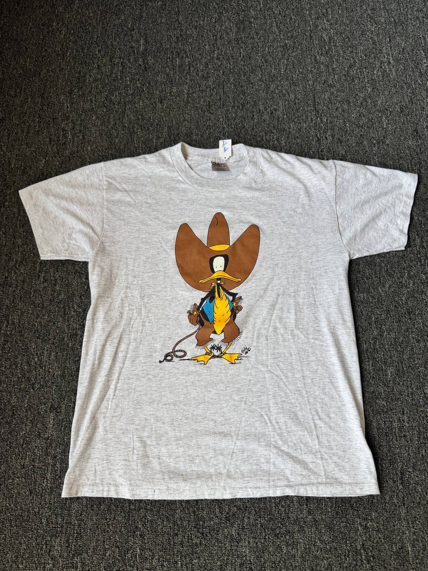 1988 Duck Cowboy Funny Shirt (L)