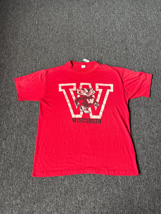 90s Red Wisconsin Badgers College Shirt (L)