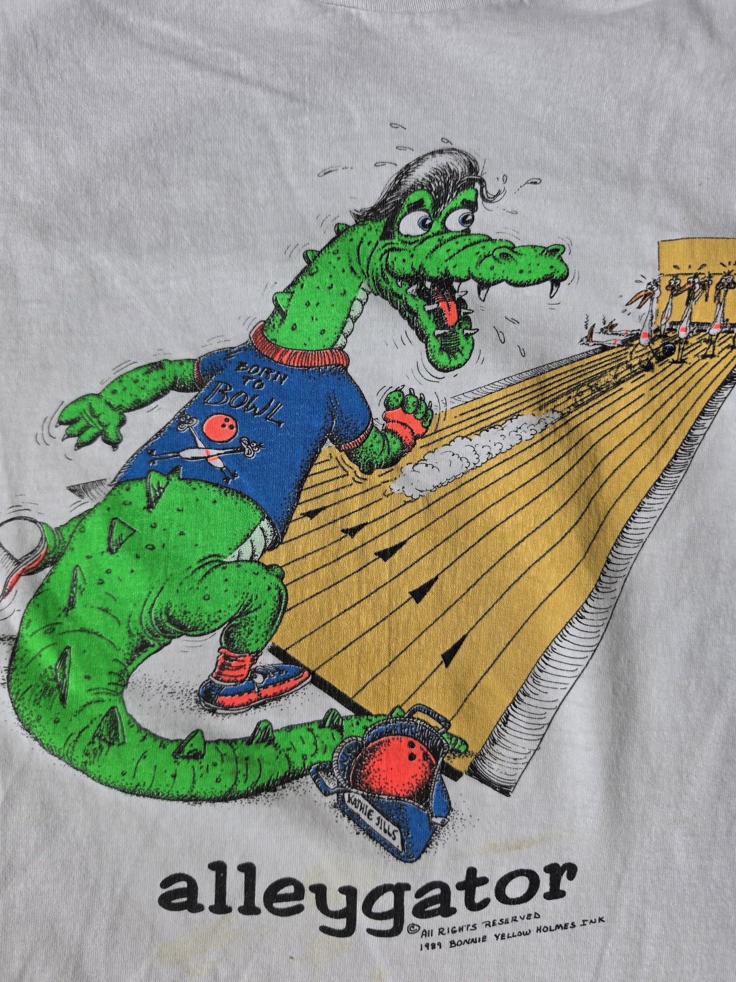 White Alleygator Bowling Shirt (XL)
