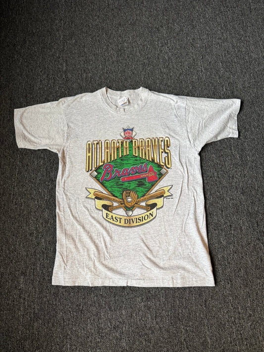 90s Grey MLB Atlanta Braves Shirt (XL)