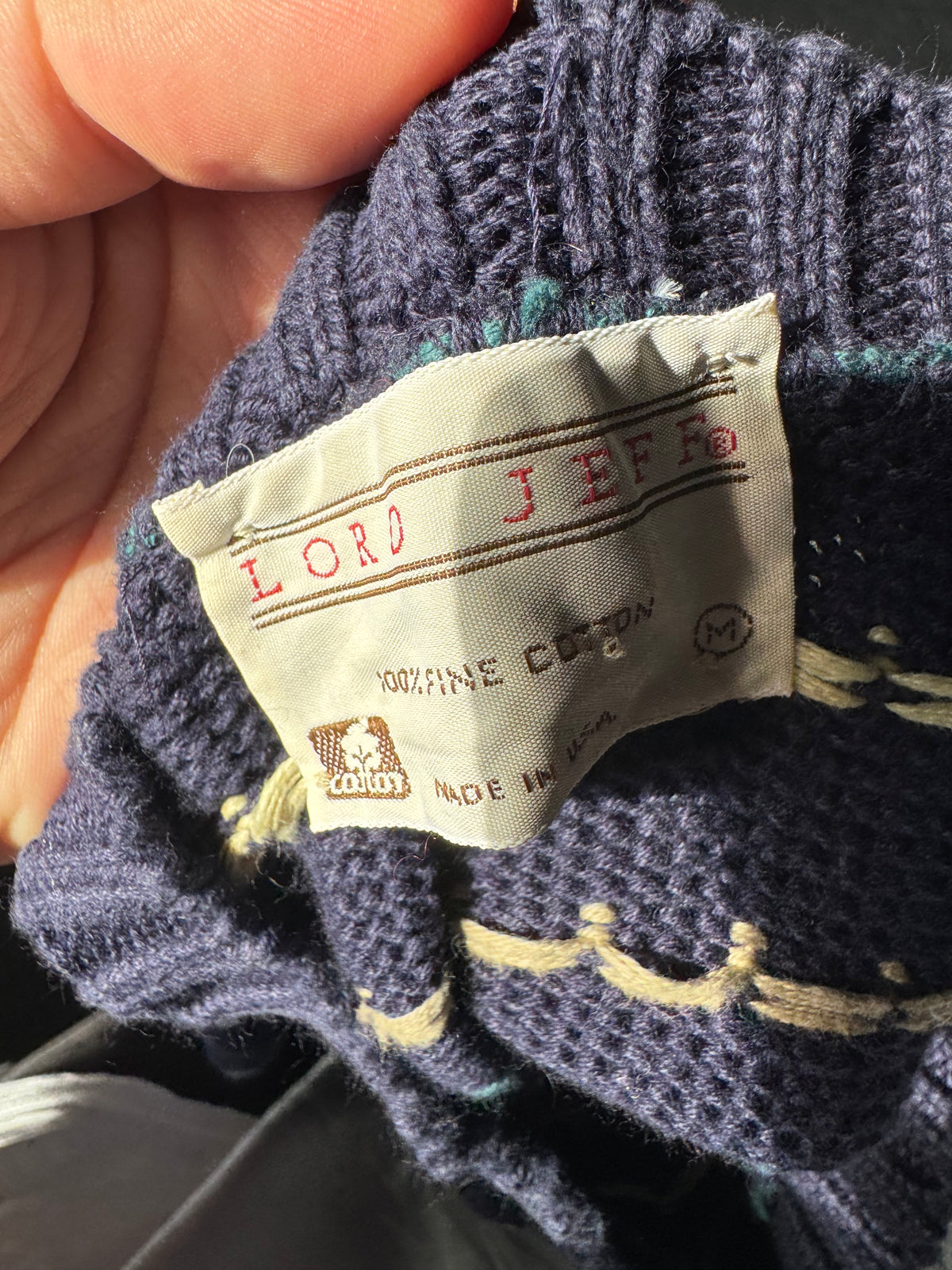 Navy Blue Striped Sweater (M)