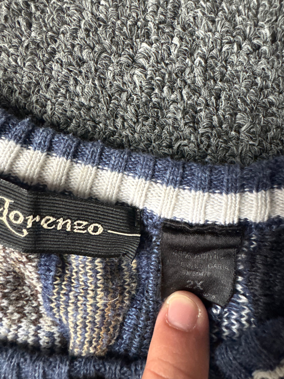 Blue Multicolor Lorenzo Coogi Style Sweater (2XL)