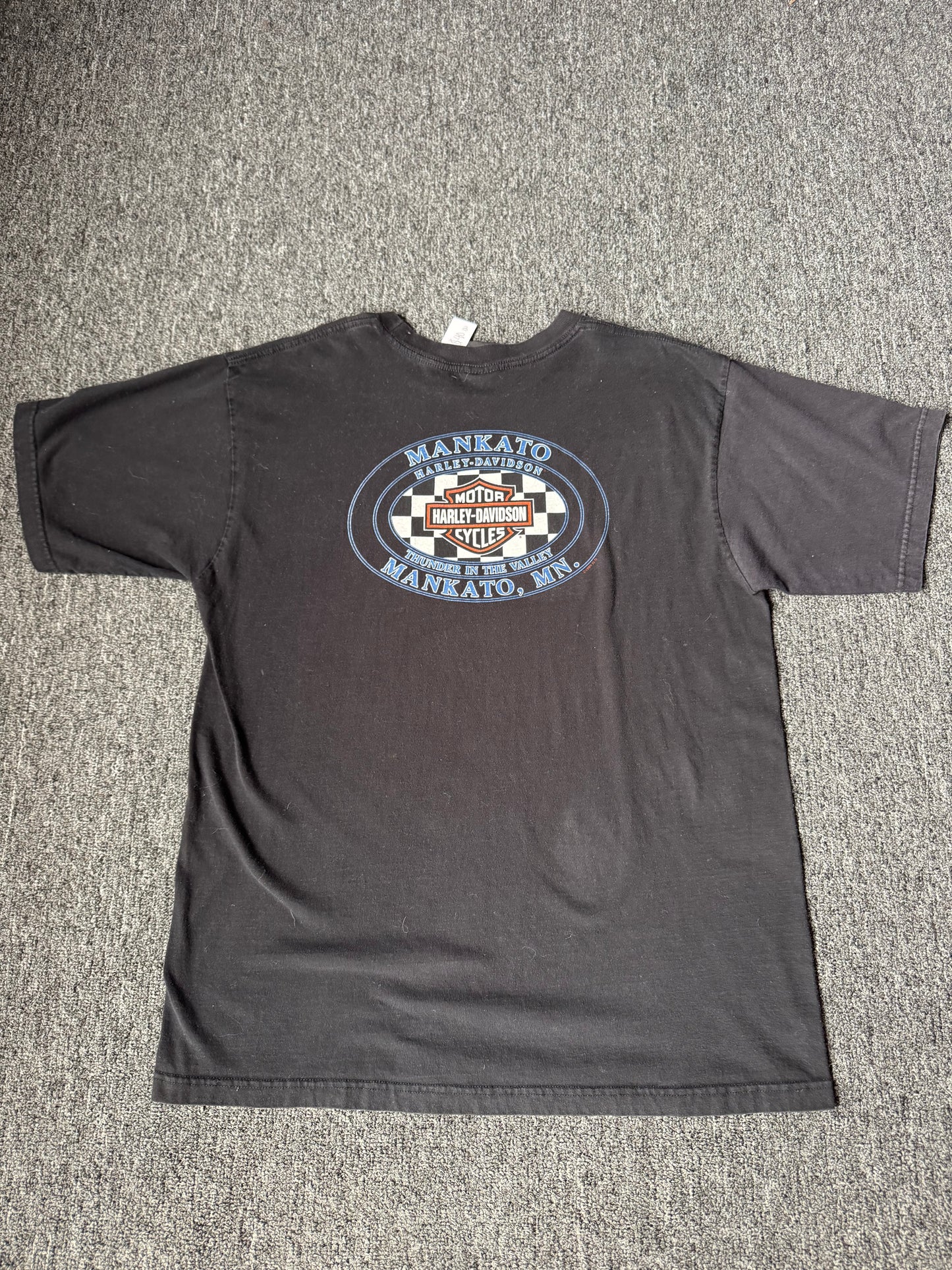 Black Harley Davidson Blue Flame Shirt (XL)