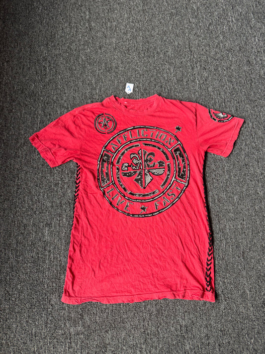 Red Y2K Affliction Shirt (M)