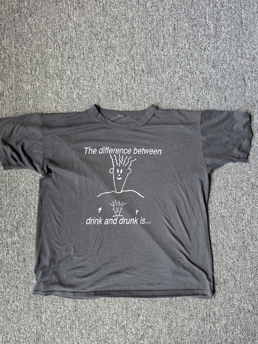 Black Funny Drink and Drunk Shirt (L)