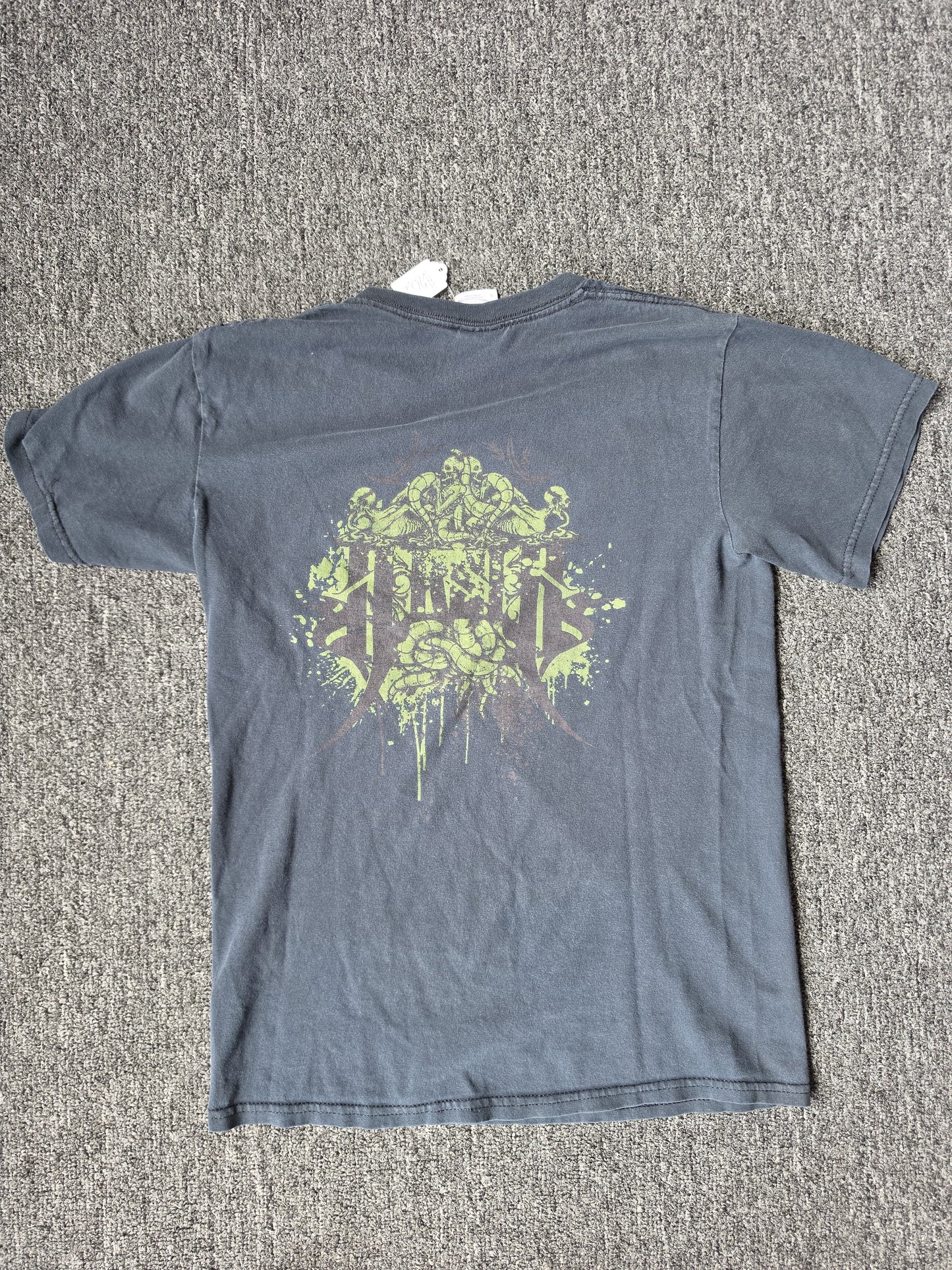 Black Y2K Grunge Green Medusa Band Shirt (S)