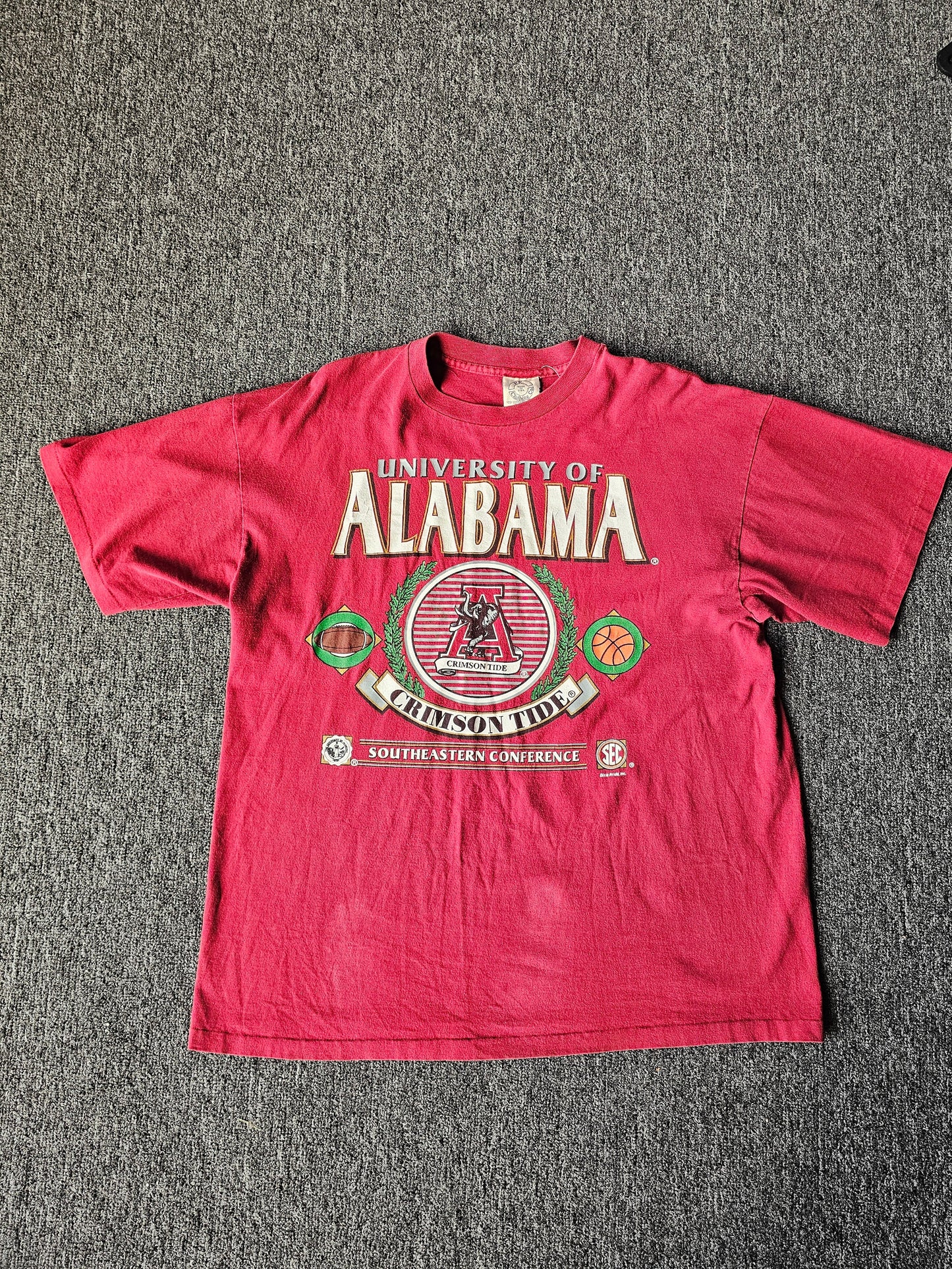 Alabama Crimson Tide 90s Tee - Size XL - Single Stitch -Made in USA