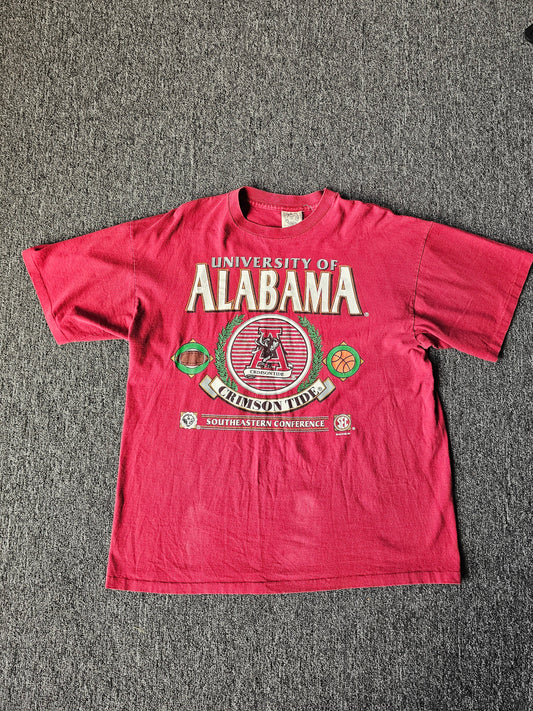 Alabama Crimson Tide 90s Tee - Size XL - Single Stitch -Made in USA