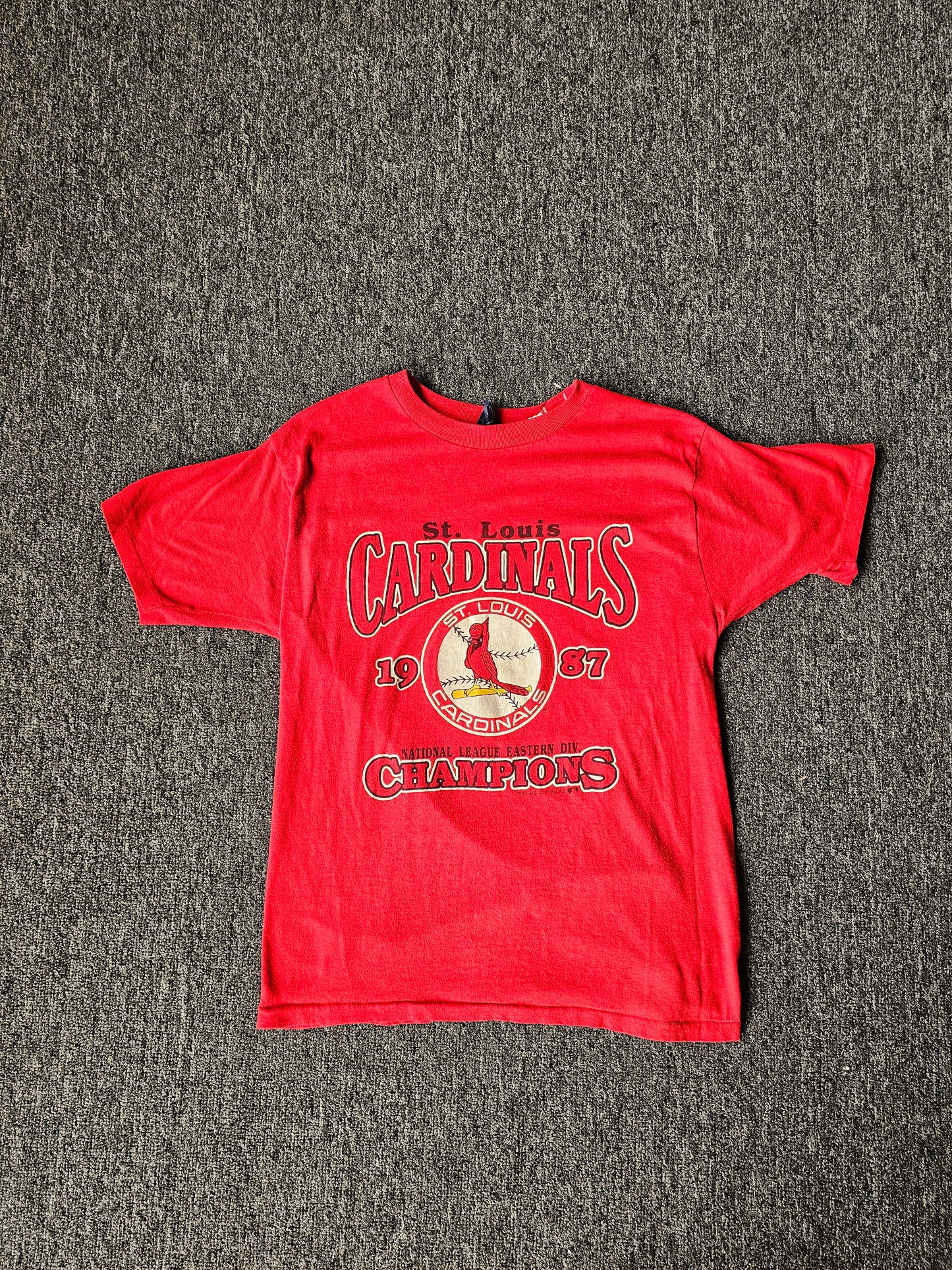 St Louis Cardinals 1987 Worlds Series Champions- Single Stitch- Size XL