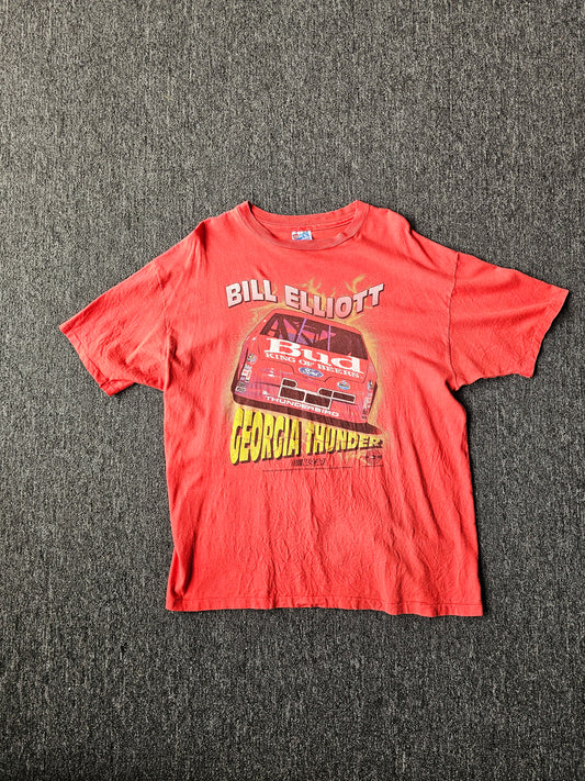 Bill Elliott Nascar Budweiser Single Stitch Tee - Hanes Beefy Tag - Size XL