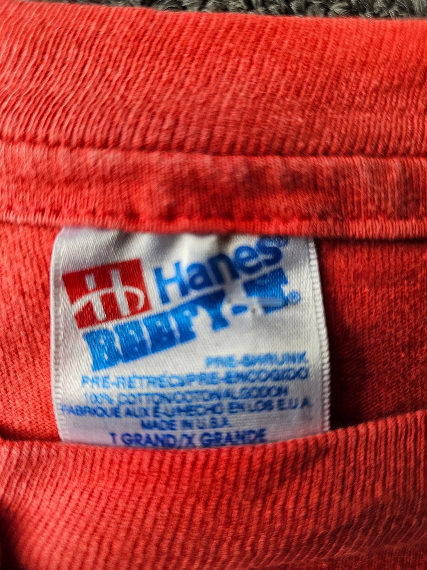 Bill Elliott Nascar Budweiser Single Stitch Tee - Hanes Beefy Tag - Size XL