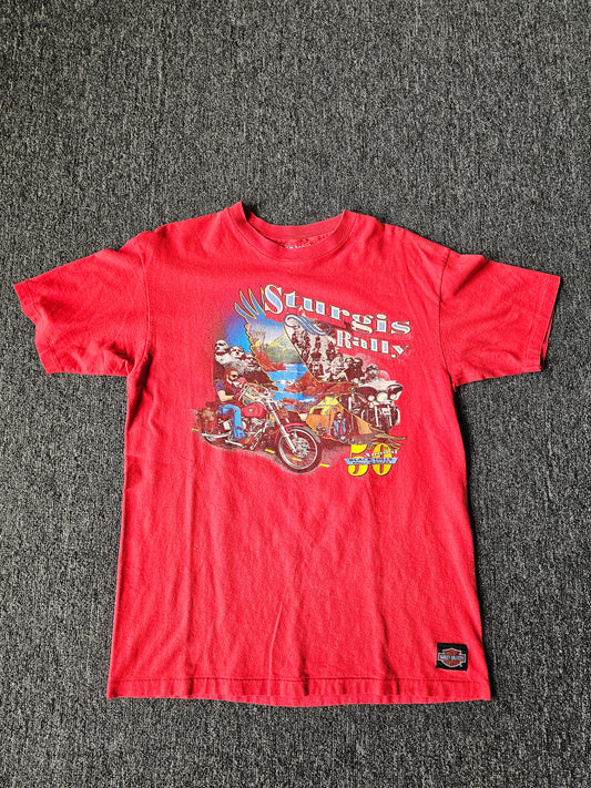 Sturgis 50 Year Anniversary Faded Single Stitch Tee - Hanes Beefy Tag - Size L (Fits more like a M)