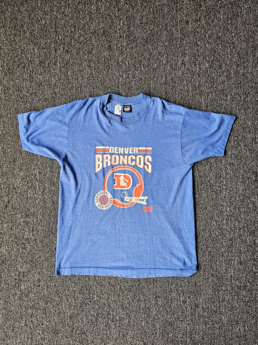 Denver Broncos Super Bowl Tee - Single Stitch - Screen Star Tag - Size XL