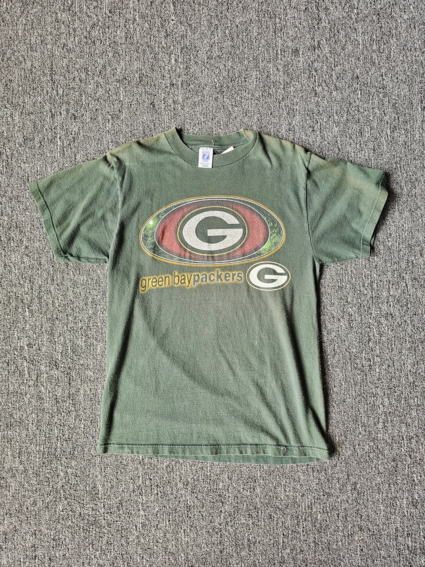 Green Bay Packers NFL Fader Tee - Logo 7 Tag - Size M