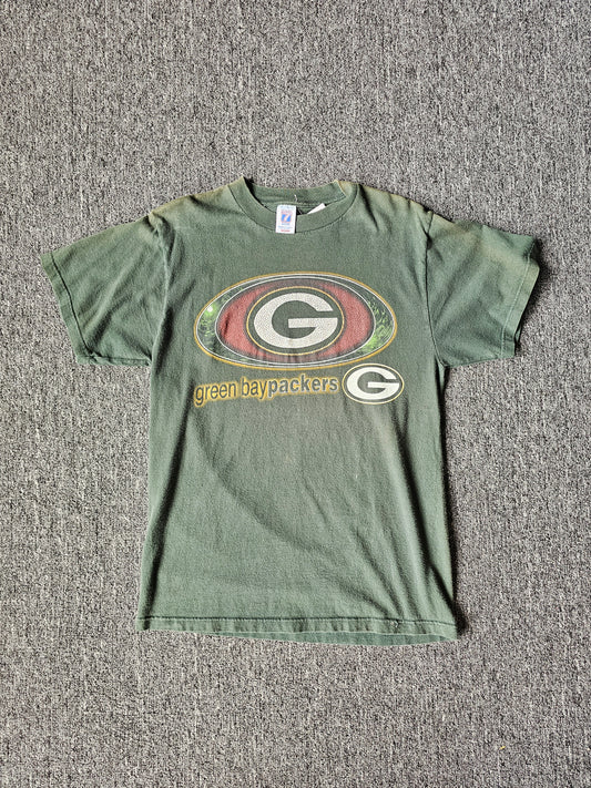 Green Bay Packers NFL Fader Tee - Logo 7 Tag - Size M
