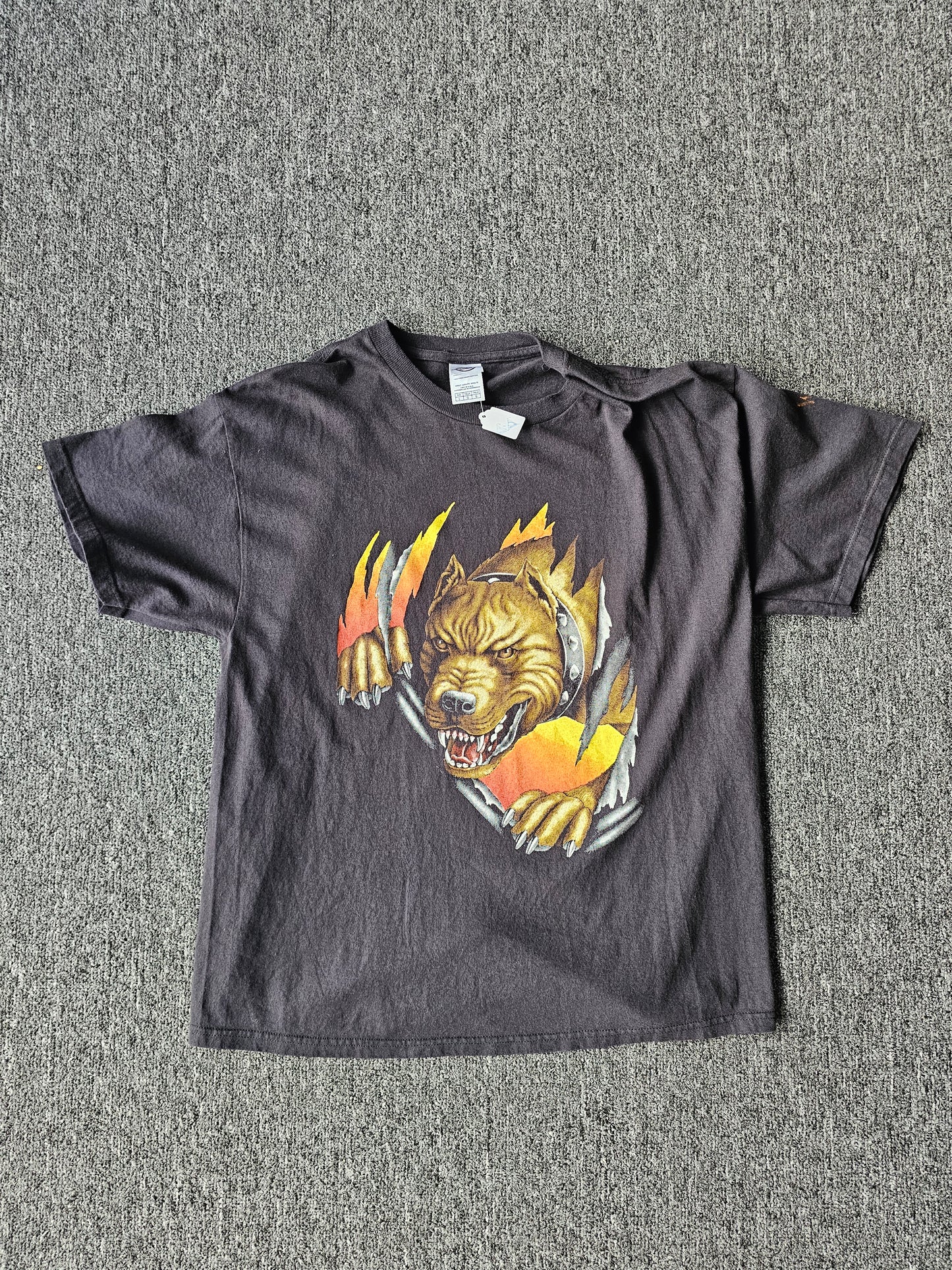 Pit Bull Fire Tee Y2K/Grunge Tee (L)