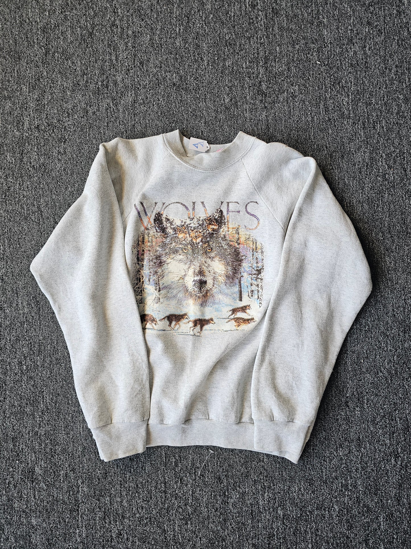 Wolf Nature 90s White Crew (L)