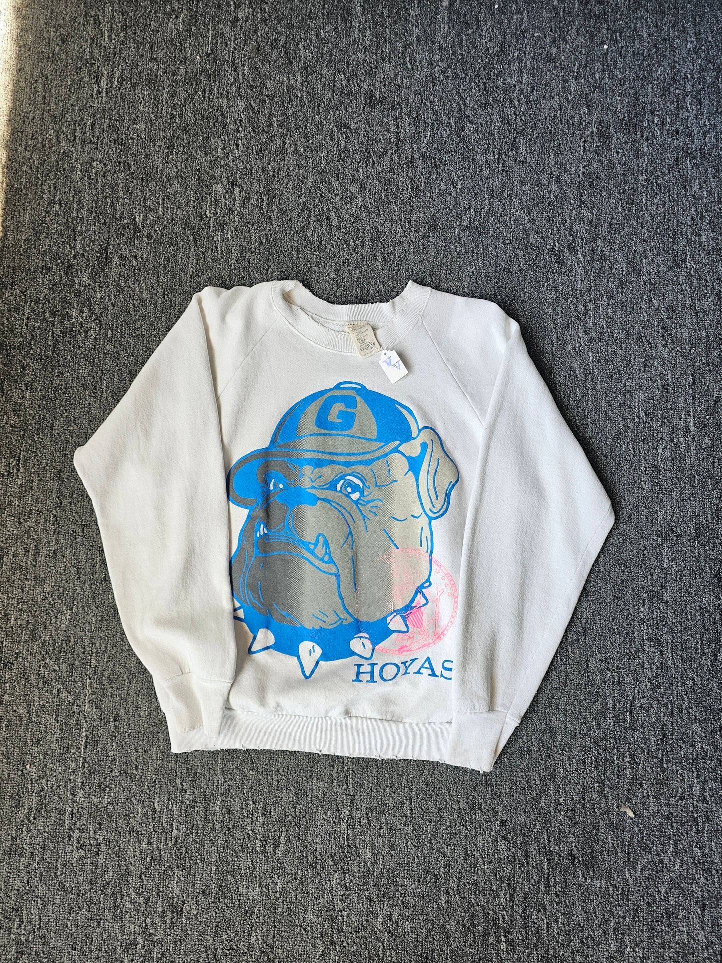 Georgetown Hoyas 90s NCAA White Crew (S)