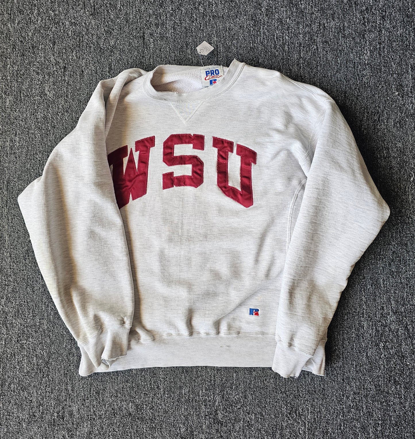 Washington St University NCAA Embroidered White Crew (L)