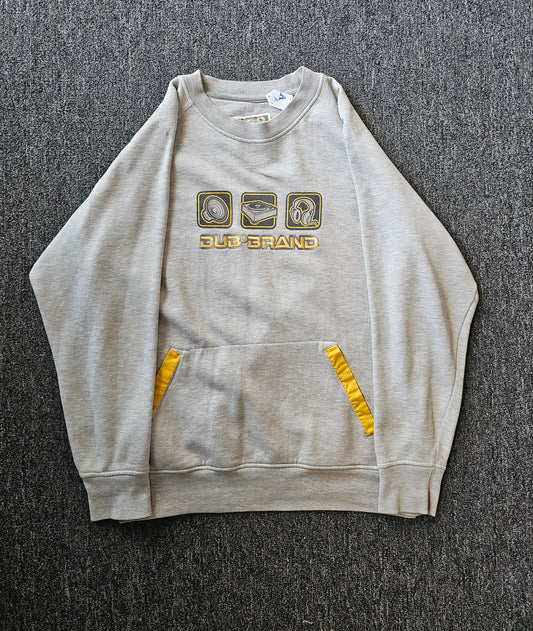 DUB Brand Y2K Style Grey Crew with Pockets (M)