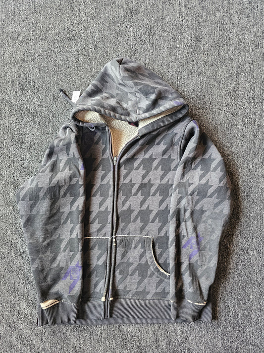 Tony Hawk Y2K Checkered & Distressed Zip Up Hoody (M)