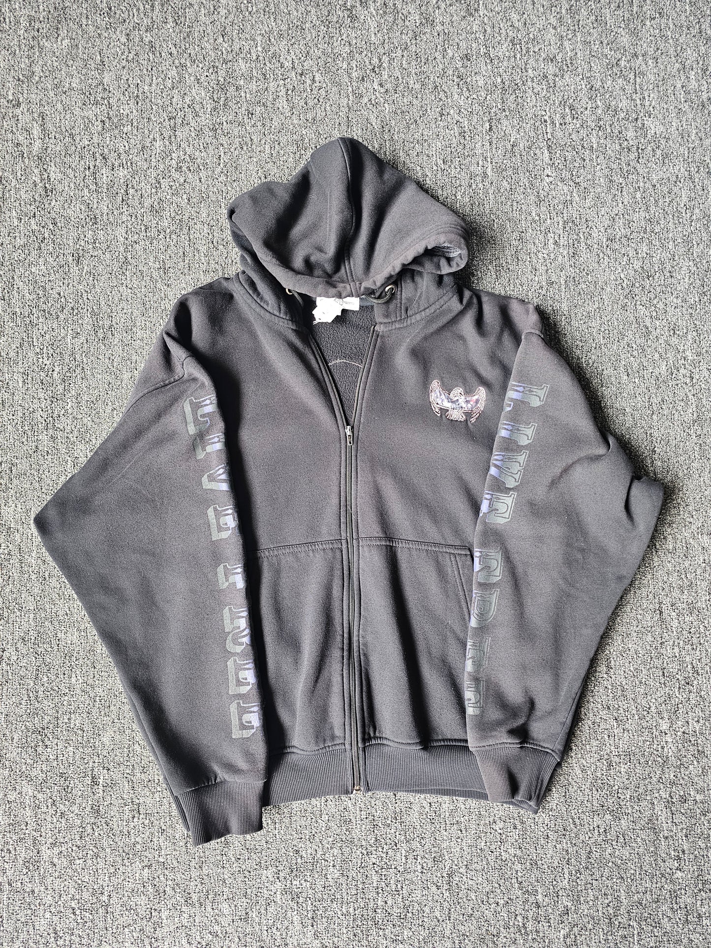 Ride Hard Live Free Y2K Motorcycle Eagle Hoody (XL)