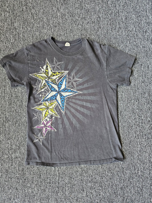 Stars Y2K Style Black Tee (M)