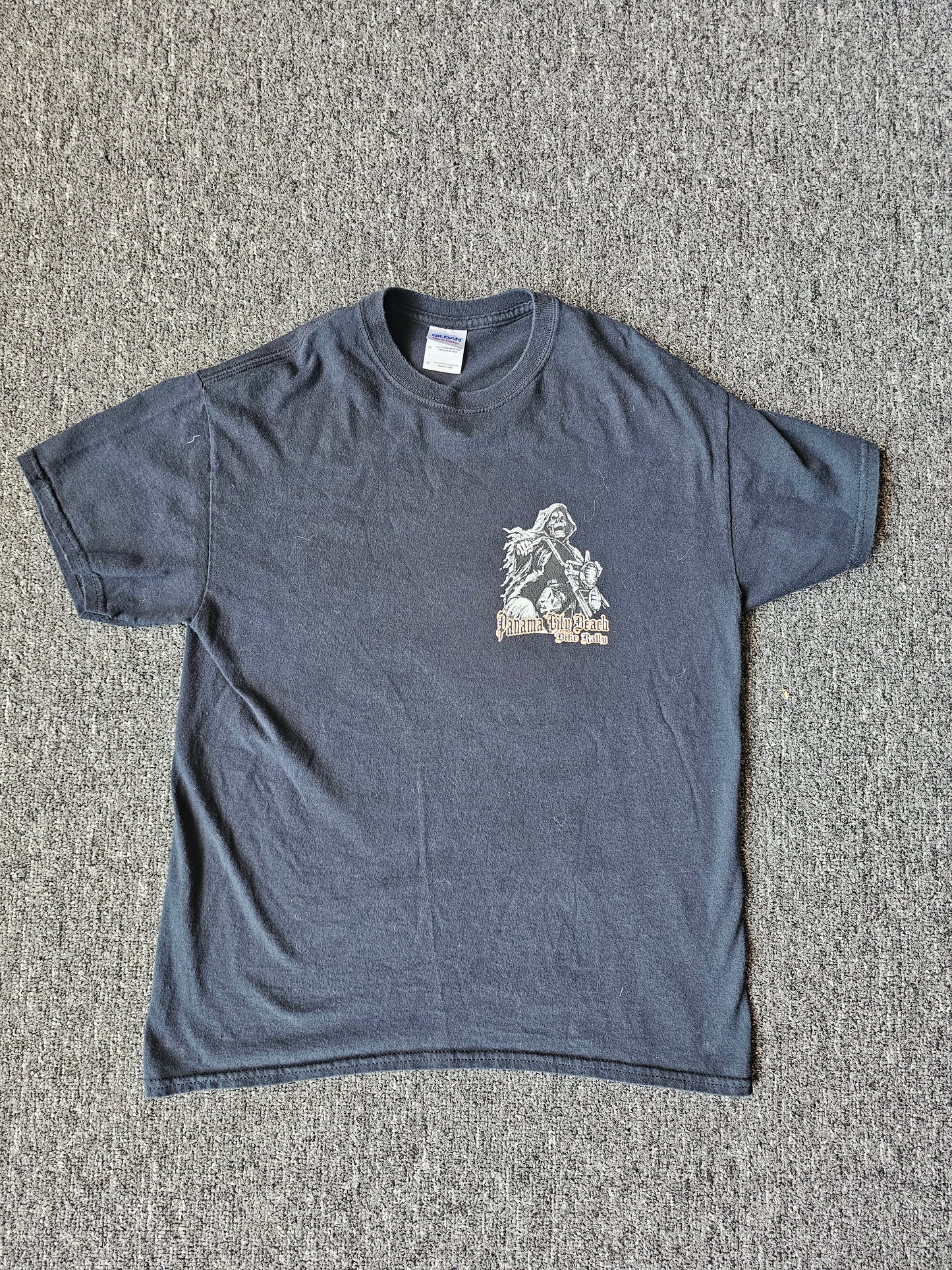 Panama City Beach Bike Rally Motorcycle Y2K Black Tee (M)