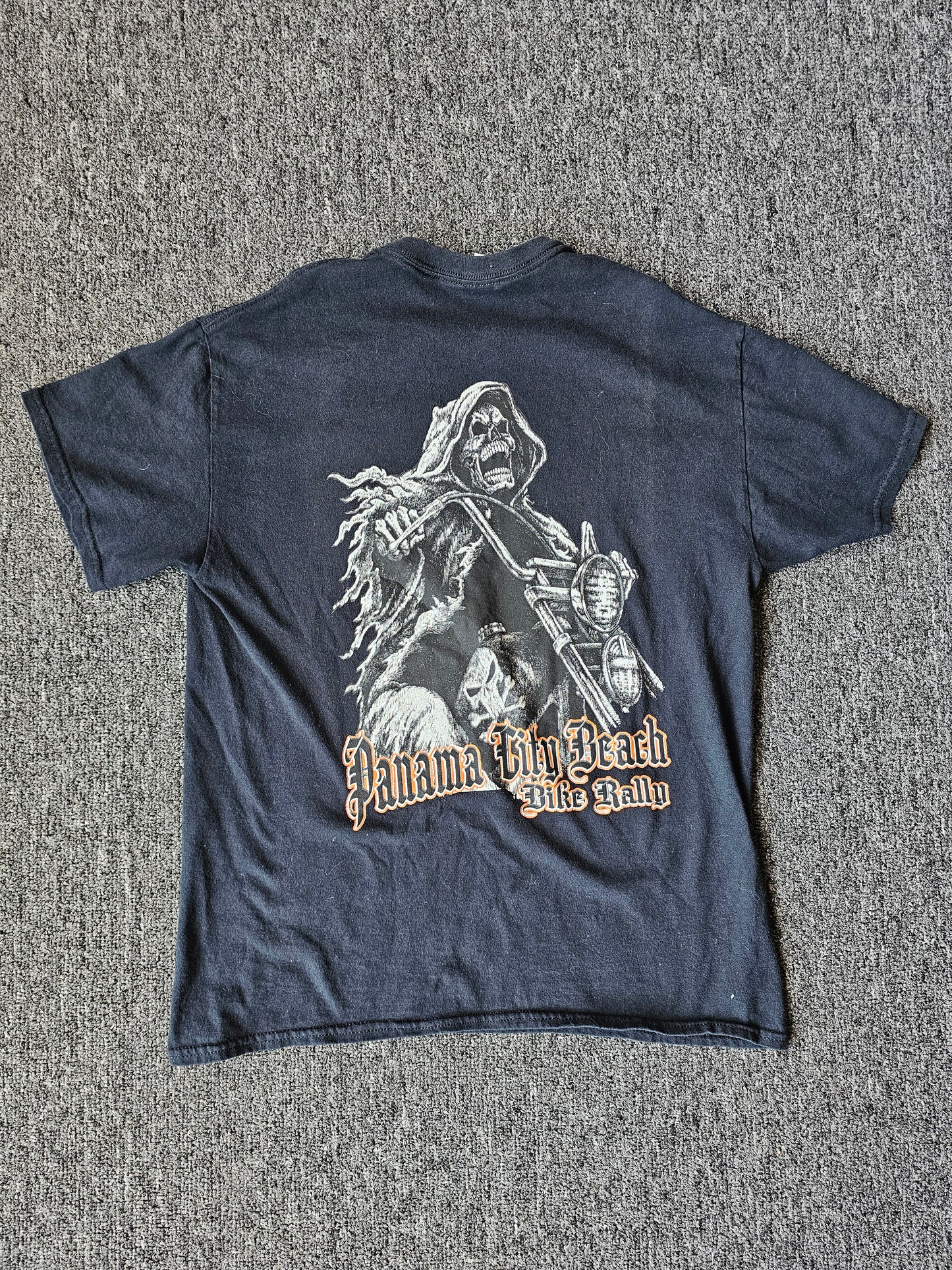 Panama City Beach Bike Rally Motorcycle Y2K Black Tee (M)