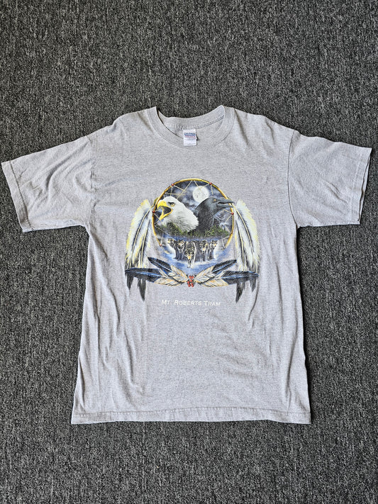 Mt Roberts Alaska Native American Eagle Grey 90s Tee (L)