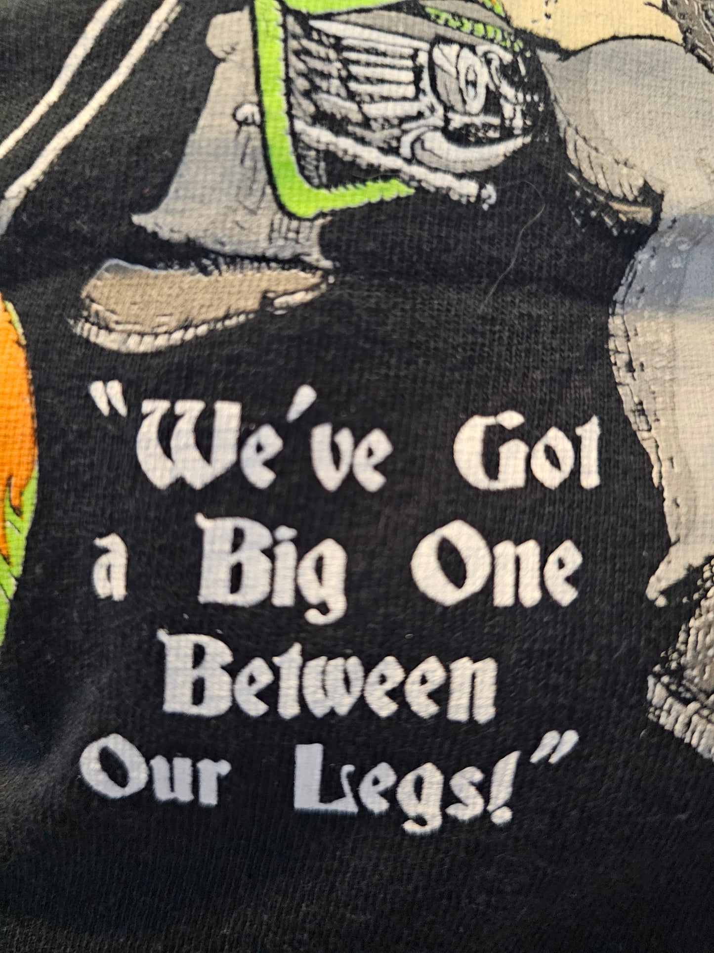 Dicks Last Resort Cycle "We've Got A Big One Between Our Legs" Funny Tee (2XL)