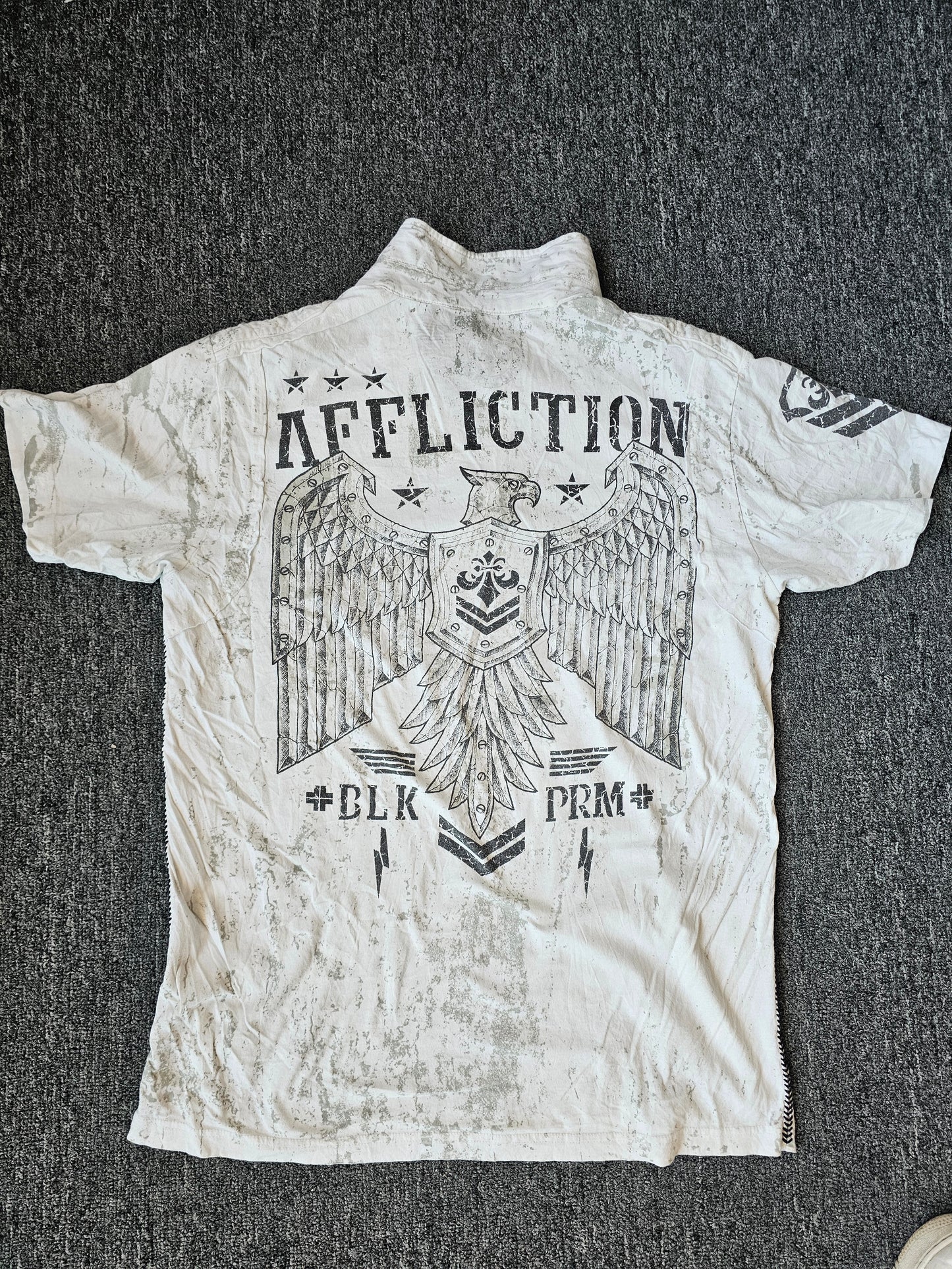 Affliction Y2K Collared & Distressed Tee (XL)