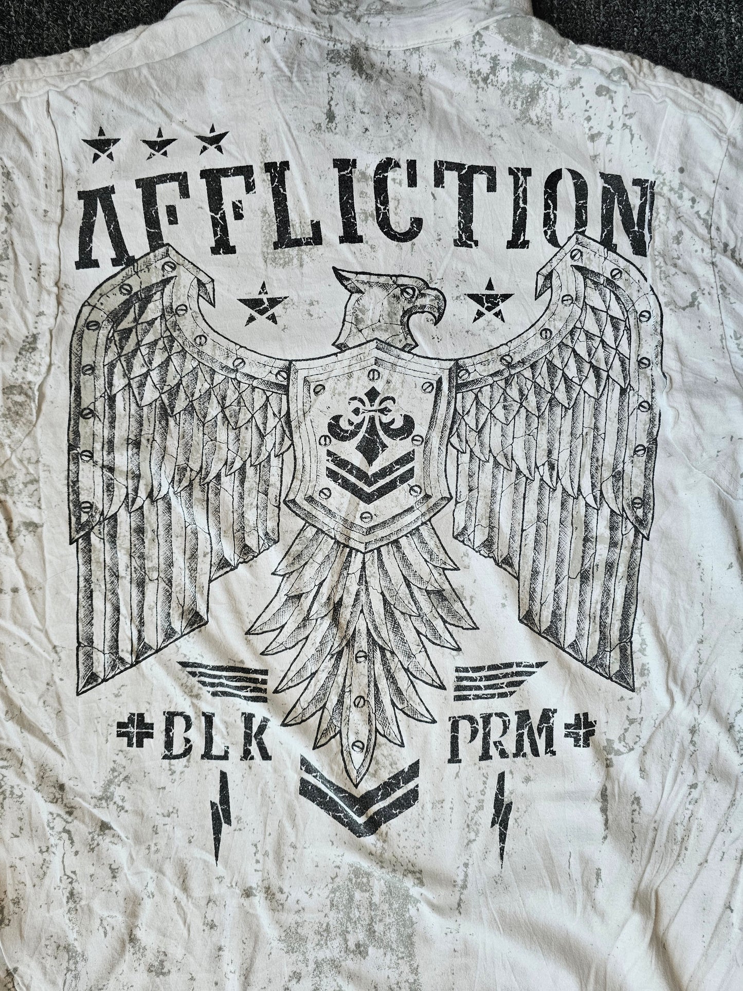 Affliction Y2K Collared & Distressed Tee (XL)