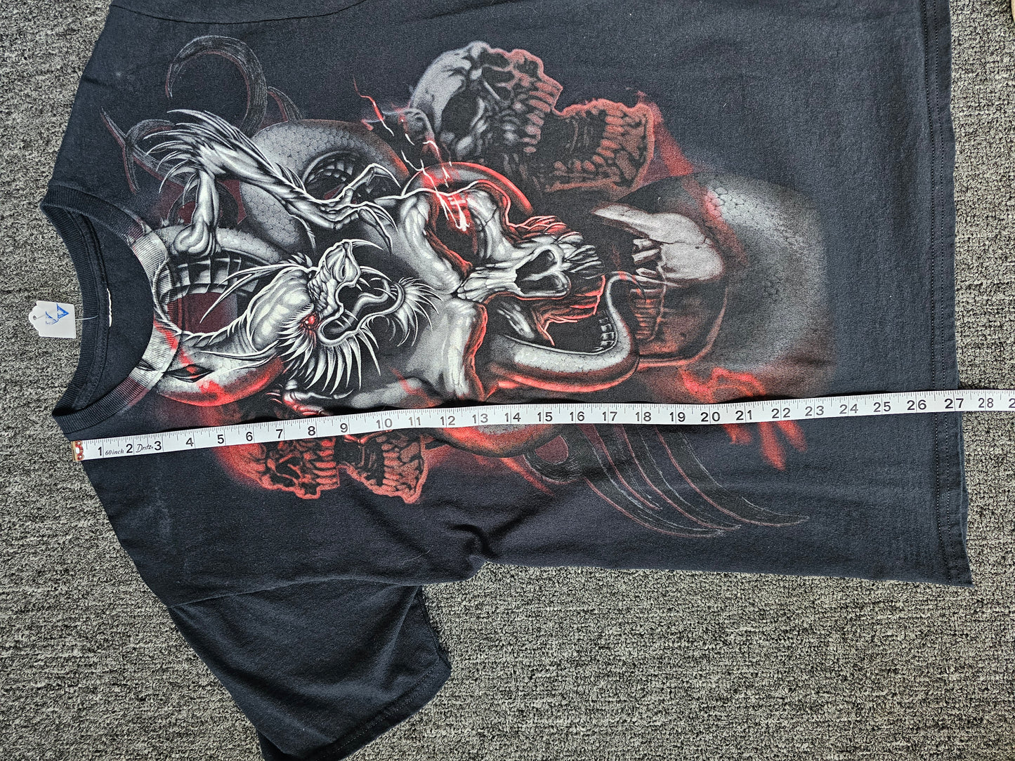 Y2k Dragons and Skulls Tee (M)