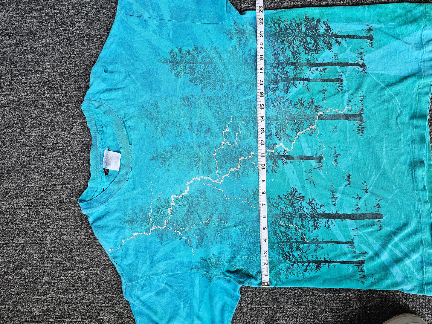 Trees & Lightning AOP Tie Dye Distressed Nature Tee (XL)